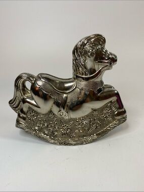 Vintage SilverPlated Rocking Horse Bank